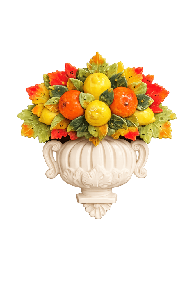 Décoration murale en céramique avec citrons et oranges